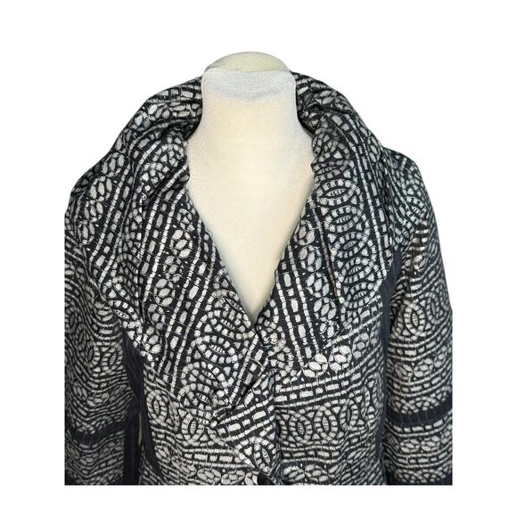 Burning Torch Cropped Blazer Jacket Women Med Artsy Boho Event Statement Collar - Picture 2 of 12